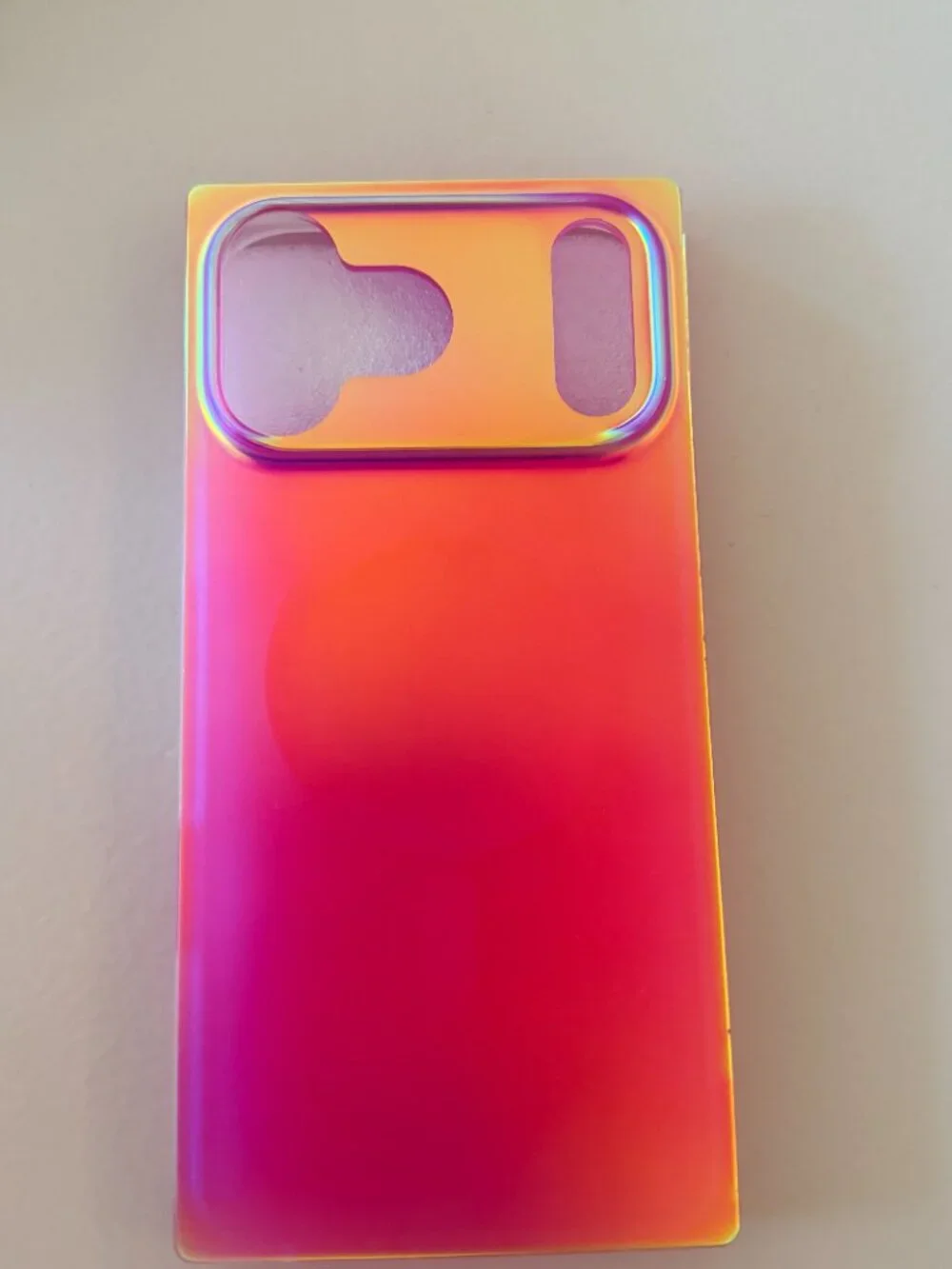 NEW FLAUNT Square iPhone 17 & 18 Pro Max Case - Magsafe Pink Iridescent Satin
